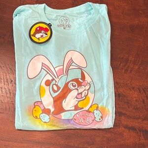 Buc-ee's Women's Light Blue Easter Bunny Graphic Tee